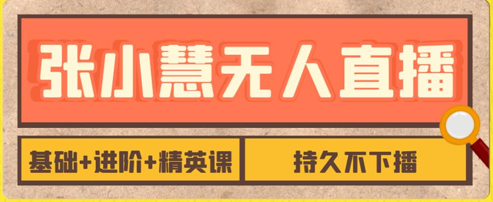 张小慧无人直播精英课，基础+进阶+精英课，持久不下播-佛系网创
