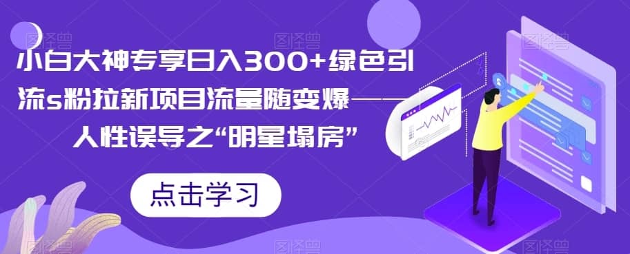 小白大神专享日入300+绿色引流s粉拉新项目流量随变爆——人性误导之“明星塌房”-佛系网创