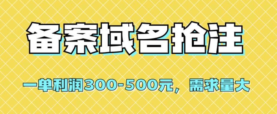 【全网首发】备案域名抢注，一单利润300-500元，需求量大-佛系网创