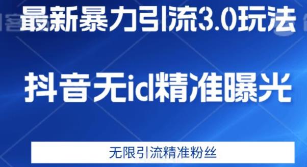 最新暴力引流3.0版本，抖音无id暴力引流各行业精准用户-佛系网创