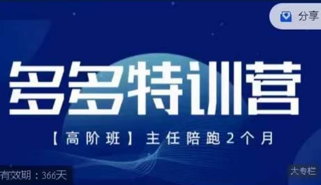 纪主任·多多特训营高阶班【9月13日更新】，拼多多最新玩法技巧落地实操-佛系网创