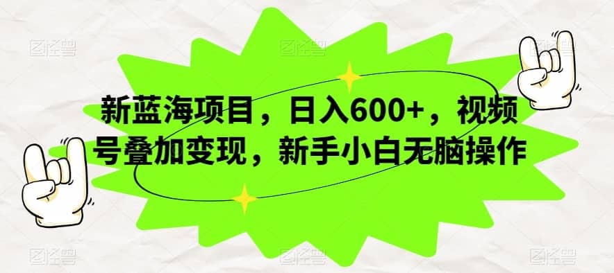 新蓝海项目，日入600+，视频号叠加变现，新手小白无脑操作【揭秘】-佛系网创