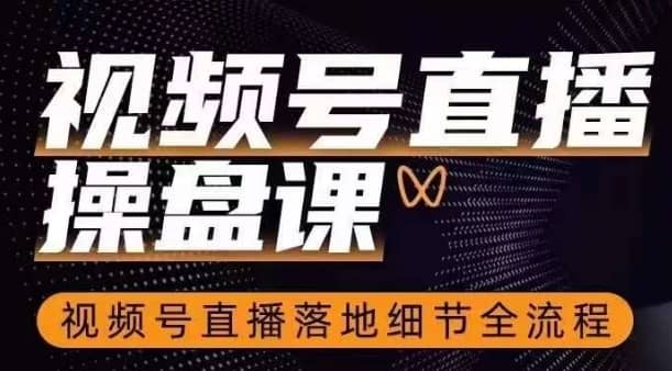 视频号直播操盘课，?视频号直播落地细节全流程-佛系网创