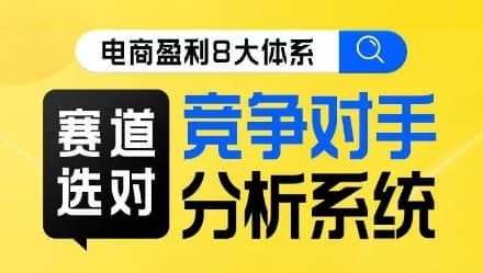 电商盈利8大体系·赛道选对，?竞争对手分析系统线上课-佛系网创