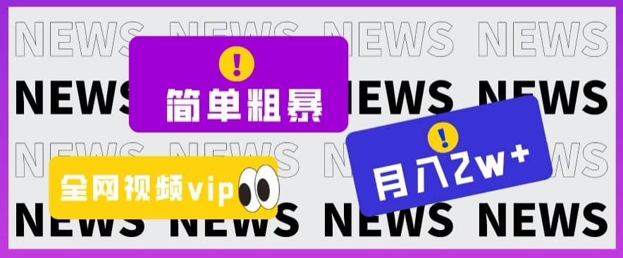 简单粗暴零成本，高回报，全网视频VIP掘金项目，月入2万＋【揭秘】-佛系网创