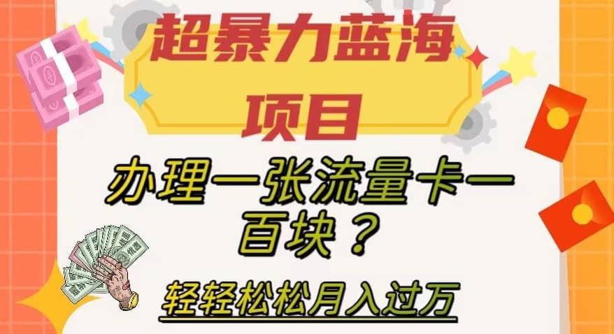 超暴力蓝海项目，办理一张流量卡一百块？轻轻松松月入过万，保姆级教程【揭秘】-佛系网创