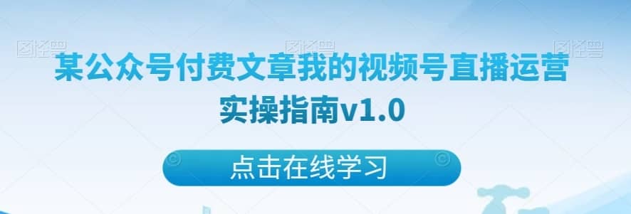 某公众号付费文章我的视频号直播运营实操指南v1.0-佛系网创