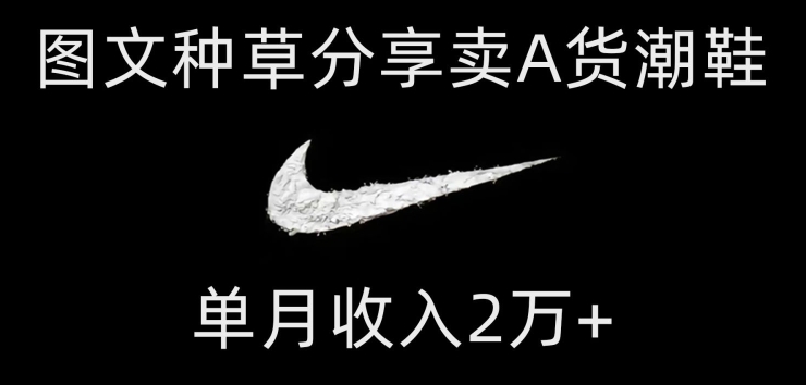 靠图文种草分享卖A货潮鞋，每天一小时，单月收入2万+【揭秘】-佛系网创