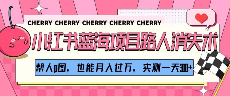 小红书蓝海项目路人消失术，帮人p图，也能月入过万，实测一天300+【揭秘】-佛系网创