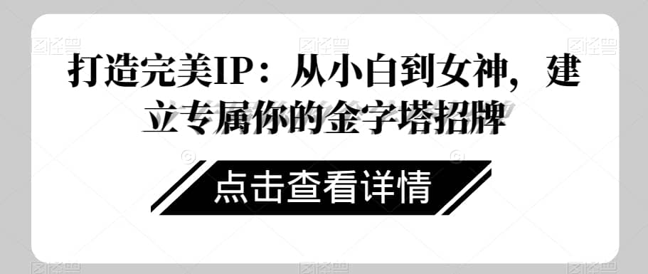 打造完美IP：从小白到女神，建立专属你的金字塔招牌-佛系网创