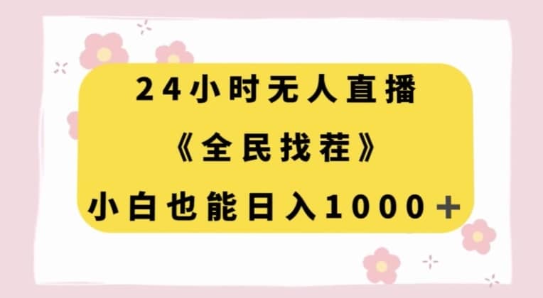 24小时无人直播，全民找茬，小白也能日入1000+【揭秘】-佛系网创