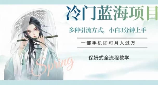 冷门蓝海项目，操作简单，小白3分钟上手，多种引流方式，保姆式全流程教学【揭秘】-佛系网创