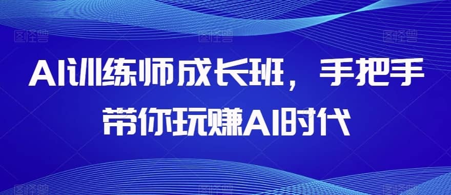 AI训练师成长班，手把手带你玩赚AI时代-佛系网创