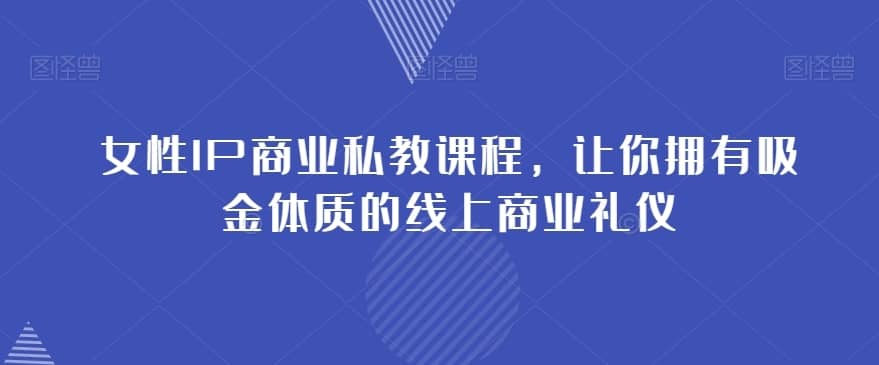 女性IP商业私教课程，让你拥有吸金体质的线上商业礼仪-佛系网创