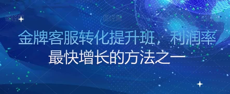 金牌客服转化提升班，利润率最快增长的方法之一-佛系网创