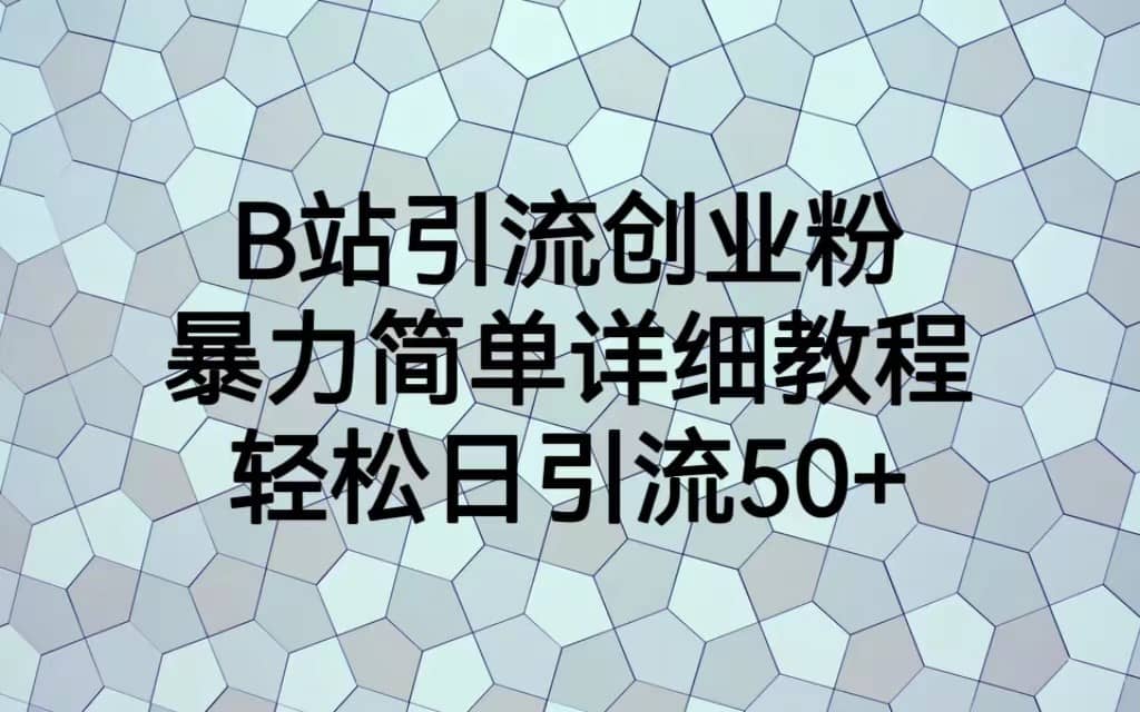B站引流创业粉，暴力简单详细教程，轻松日引流50+-佛系网创