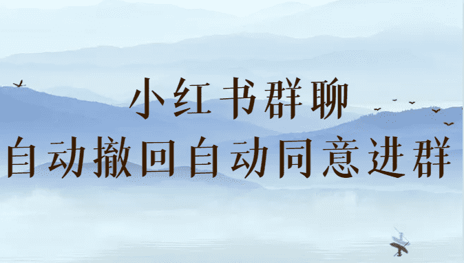 小红书群聊自动撤回、自动同意进群插件 （防截流）-佛系网创
