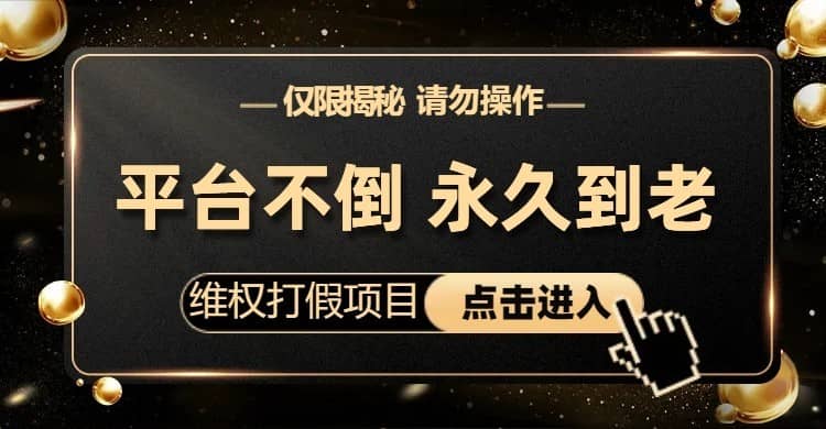 维权打假项目，电商平台不倒，项目长久到老，零投入，高回报（仅揭秘，勿操作）-佛系网创