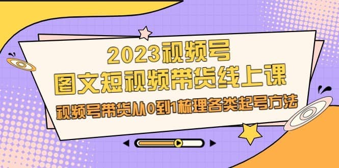 2023视频号-图文短视频带货线上课，视频号带货从0到1梳理各类起号方法-佛系网创