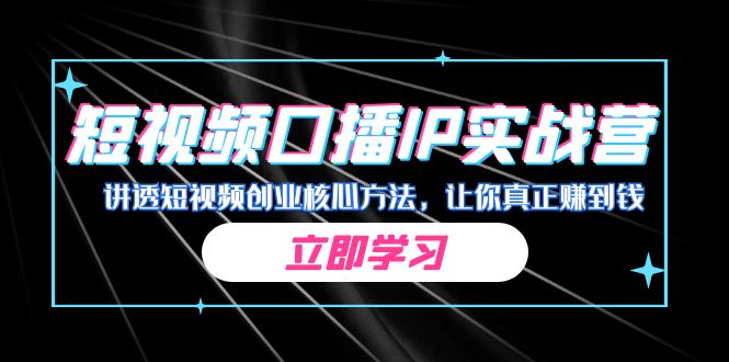 某收费培训：短视频口播IP实战营，讲透短视频创业核心方法，让你真正赚到钱-佛系网创