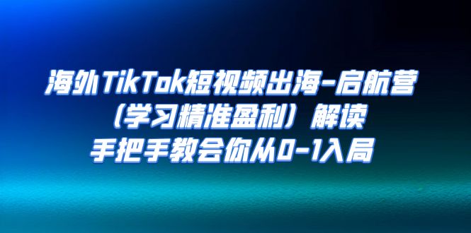 海外TikTok短视频出海-启航营（学习精准盈利）解读，手把手教会你从0-1入局-佛系网创