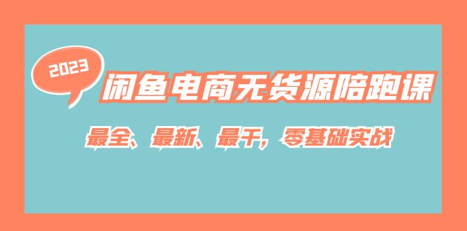 闲鱼电商无货源陪跑课，最全、最新、最干，零基础实战-佛系网创