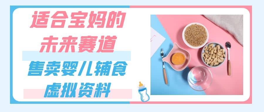 适合宝妈的未来赛道，售卖婴儿辅食虚拟资料，一份9.9-69.9元闭眼赚钱-佛系网创