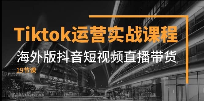 Tiktok运营实战课程，海外版抖音短视频直播带货（19节课）-佛系网创