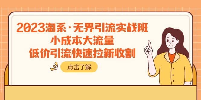 2023淘系·无界引流实战班：小成本大流量，低价引流快速拉新收割-佛系网创