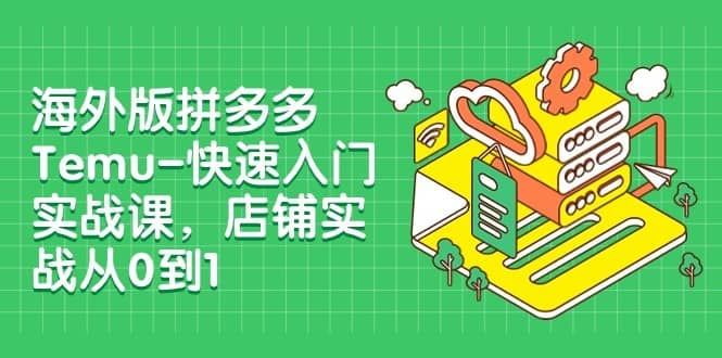 外版拼多多Temu-快速入门实战课，店铺实战从0到1（12节课）-佛系网创