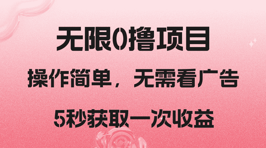 撸新平台，5秒获取一次收益，简单无脑操作-佛系网创