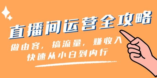 直播间运营全攻略：做由容，搞流量，赚收入一快速从小白到内行（46节课）-佛系网创