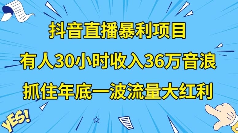 抖音直播暴利项目，有人30小时收入36万音浪，公司宣传片年会视频制作，抓住年底一波流量大红利【揭秘】-佛系网创