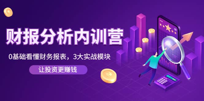 （4097期）《财报分析内训营》0基础看懂财务报表，3大应用实战模块，让投资更赚钱-佛系网创