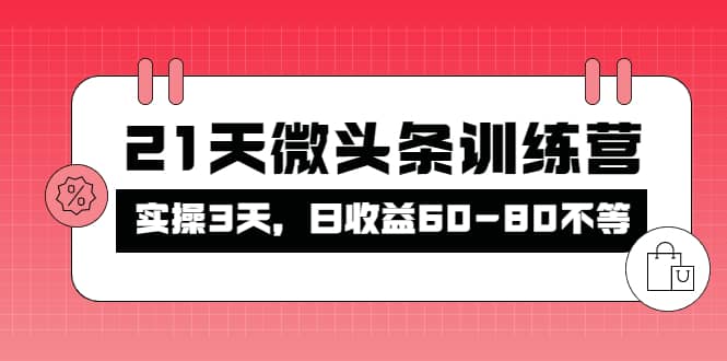 （4129期）被忽视的微头条，21天微头条训练营，实操3天，日收益60-80不等-佛系网创