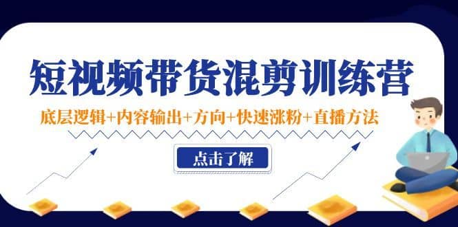 （4144期）短视频带货混剪训练营：底层逻辑+内容输出+方向+快速涨粉+直播方法！-佛系网创