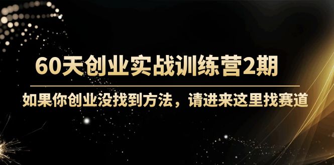 （4190期）60天创业实战训练营2期：如果你创业没找到方法，进来这里找赛道-价值3000元-佛系网创