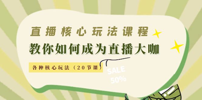 （4199期）直播核心玩法：教你如何成为直播大咖，各种核心玩法（20节课）-佛系网创