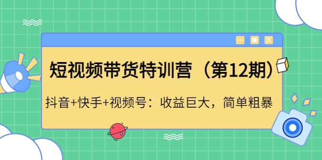 （4406期）短视频带货特训营（第12期）抖音+快手+视频号：收益巨大，简单粗暴！-佛系网创