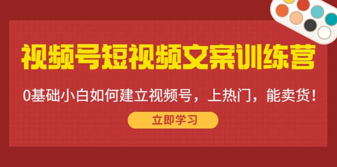 （4266期）视频号短视频文案训练营：0基础小白如何建立视频号，上热门，能卖货！-佛系网创