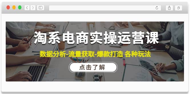 （4463期）淘系电商实操运营课：数据分析-流量获取-爆款打造 各种玩法（63节）-佛系网创