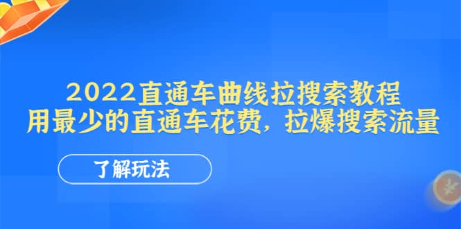 （4296期）2022直通车曲线拉搜索教程：用最少的直通车花费，拉爆搜索流量-佛系网创