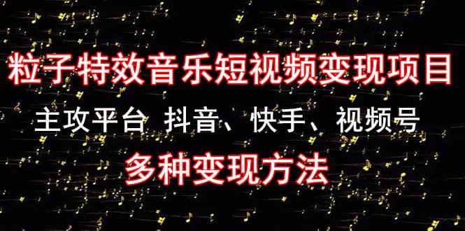 （4586期）《粒子特效音乐短视频变现项目》主攻平台 抖音、快手、视频号 多种变现方法-佛系网创