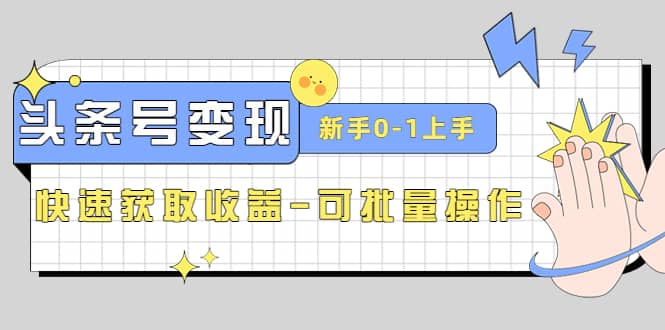 （4599期）2023头条号实操变现课：新手0-1轻松上手，快速获取收益-可批量操作-佛系网创