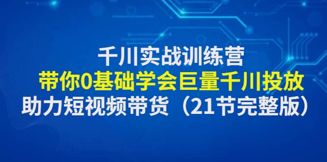 （4617期）千川实战训练营：带你0基础学会巨量千川投放，助力短视频带货（21节完整…-佛系网创