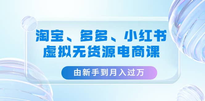 （4669期）淘宝、多多、小红书-虚拟无货源电商课：由新手到月入过万（3套课程）-佛系网创