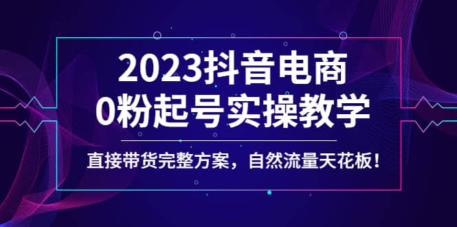 （4698期）2023抖音电商0粉起号实操教学，直接带货完整方案，自然流量天花板-佛系网创