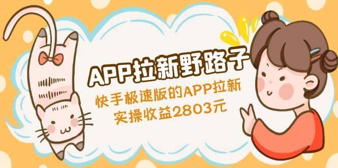 （4946期）APP拉新野路子：快手极速版的APP拉新赚，实操收益2803元-佛系网创