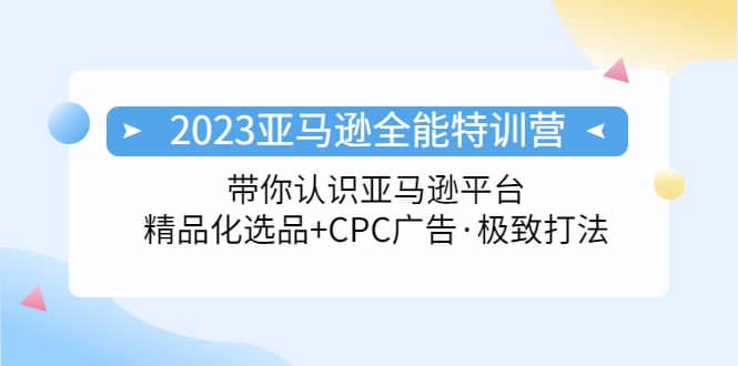 （5157期）2023亚马逊全能特训营：玩转亚马逊平台+精品化·选品+CPC广告·极致打法-佛系网创