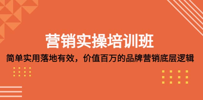 （5158期）营销实操培训班：简单实用-落地有效，价值百万的品牌营销底层逻辑-佛系网创